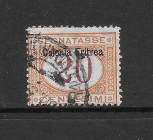 ERITREA SCOTT J3 USED FINE - 1903 20c BUFF & MAGENTA POSTAGE DUE ISSUE - Picture 1 of 2