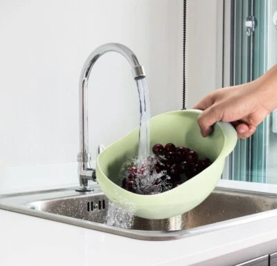 Colador de frutas vegetales lavado de arroz multiuso tazón verde lavadora de arroz Foto 1 de 3