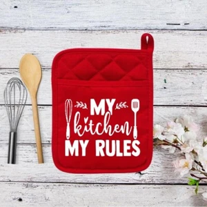 My Kitchen My Rules - Soporte para olla - Almohadilla caliente - Guante para horno - 015 - Imagen 1 de 2