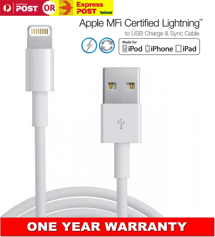 Apple MFI Authentic Lightning to USB Cord Cable for iPhone 6 5 5C 5S iPad iPod - Image 1 of 1