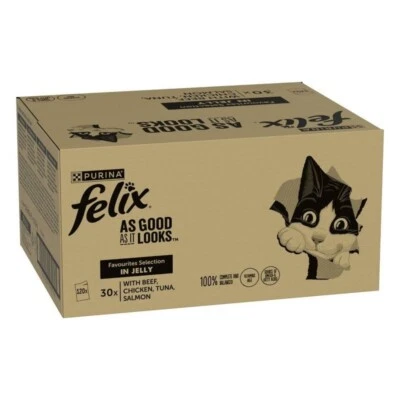 PURINA Felix As Good As It Looks Mega Pack 120 x 85g Favourites Selection in Jelly