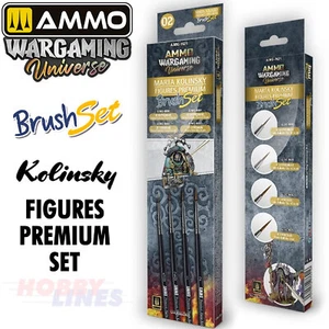 FIGURES PREMIUM BRUSH SET Kolinsky Sable Ammo Wargaming Universe MIG7621 - Picture 1 of 4