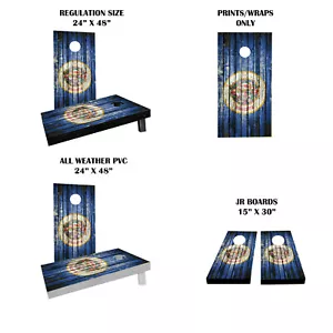 Minnesota Distressed State Flag Themed Custom Cornhole Boards Variations - Picture 1 of 3