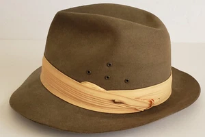 HUNTING WORLD Hat 7 1/8 Wool Brown Men's Mini Safari Made in South Africa - Picture 1 of 16