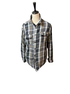 RIP CURL MEN'S CHECKERED JACKET BUTTON UP BLACK/GRAY- Size L - Picture 1 of 4