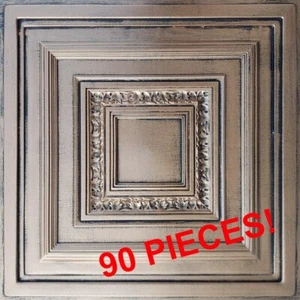SISTEMA DE REJILLA, Pop In, PVC 24x 24, Azulejos de Techo ANTYX Bronce Negro, 90 PIEZAS - Imagen 1 de 3