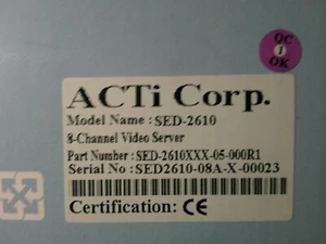 ACTi Corp. SED 2610 8 channel video server, rack mount - Imagen 1 de 6