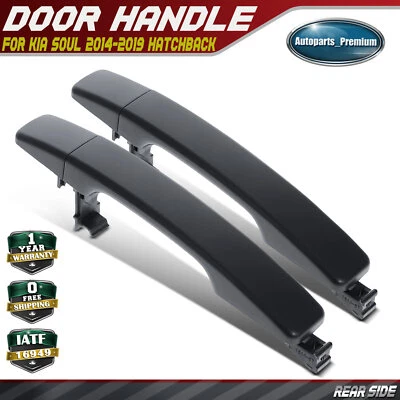 2x Manija de puerta exterior lateral trasera con cubierta imprimada negra para Kia Soul 2014-2019 Foto 1 de 4