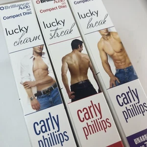 Lot (3) ~ Lucky Trilogy ~ CARLY PHILLIPS ~ Audiobooks on CD ~ Charm Streak Break - Picture 1 of 8