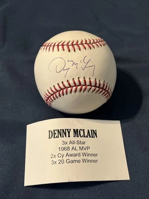 Denny McLain *SIGNED* Rawlings OML Baseball - TriStar - Tigers Legend - Image 1 of 4