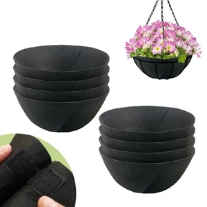 8 Pack 12 Inch Fabric Planter Basket Liner- Felt Flower Pot Liners Coco Fiber... - Picture 1 of 7