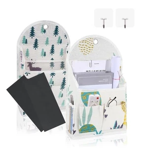 2 Pack Wall Hanging Storage Bag with Pocket, Fabric Organizer Basket with Sti... - Picture 1 of 7