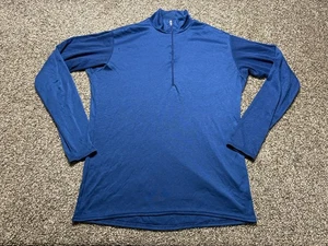 Patagonia Capilene 1/4 Zip Pullover Men's Medium Blue USA Vintage Base Layer * - Picture 1 of 10
