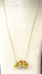 12kt GF Necklace Yellow Blister Freshwater Pearl Pendant - Picture 1 of 4