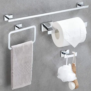 4 Pezzi Portasciugamani Set Di Accessori Da Bagno, Porta Salviette 40CM Acciaio  - Foto 1 di 12