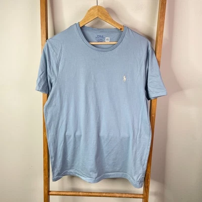 Polo Ralph Lauren Shirt Mens Large Blue Short Sleeve Custom Slim Fit Crew Neck - Image 1 of 4
