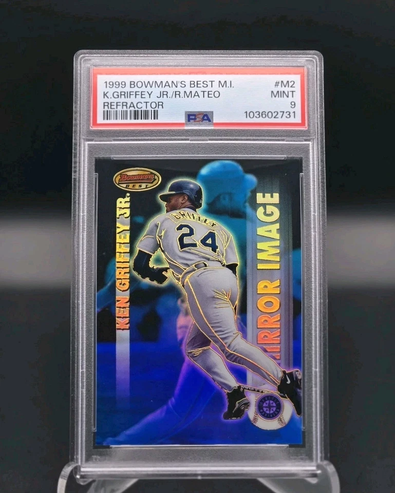 Bowmans Best Mirror Image Refractor 1999 Ken Griffey Jr/Mateo PSA 9 Mariners Foto 1 de 4