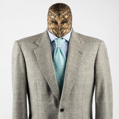 超棒 $3350 BRIONI Palatino 纯羊毛格子运动外套灰色 42US/52IT — 第 1/4 张图片