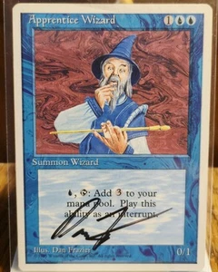 Artist Signed MTG Magic the Gathering Fourth Edition Apprentice Wizard - Picture 1 of 2