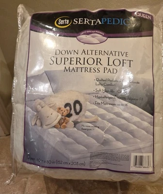 Serta Down Alternative Superior Loft Mattress Pad Queen Size - Image 1 of 4