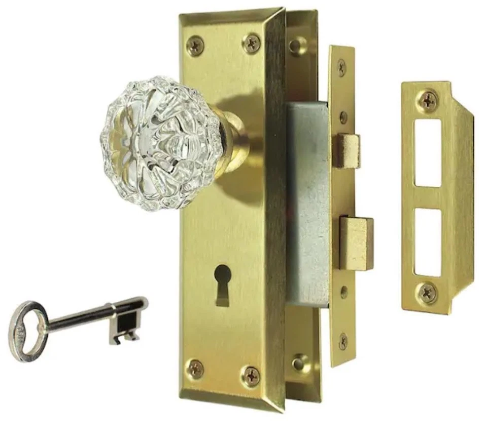 DEFIANT 805384 JUEGO DE PASO PERILLAS DE LATÓN ENVEJECIDO SATINADO Foto 1 de 4