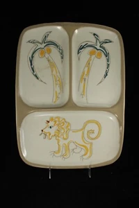 Vintage Mid Century Glidden Ernest Sohn Circus Lion 12" Divided Plate - Picture 1 of 3