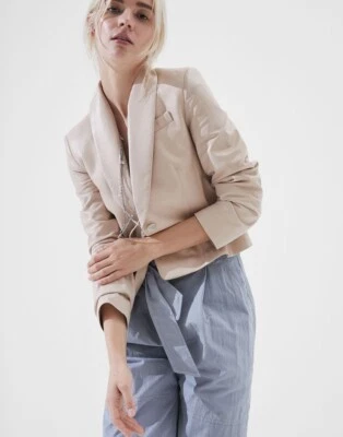 Chaqueta Blazer Abrigo Mujer Brunello Cucinelli Cuero Napa Talla 42 M Foto 1 de 4