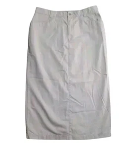 Vintage Lee Casuals Khaki Beige Cotton Pencil Skirt Women's Size 18M - Picture 1 of 12