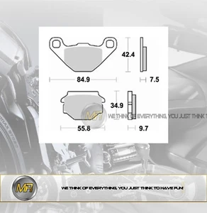 FANTIC MOTOR CABALLERO MOTARD 125 DE 2007 A 2009 PASTILLAS DE FRENO TRASERO - Imagen 1 de 1