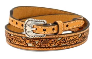 Twister Western Para Hombres Sombrero Cuero Tooled Floral Blanco Base Tostado 0275205 - Imagen 1 de 1