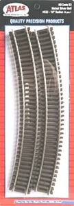 Atlas #532   18" Radius Curve Track (6-pack) Code 83 Rails - HO Scale  - Picture 1 of 2