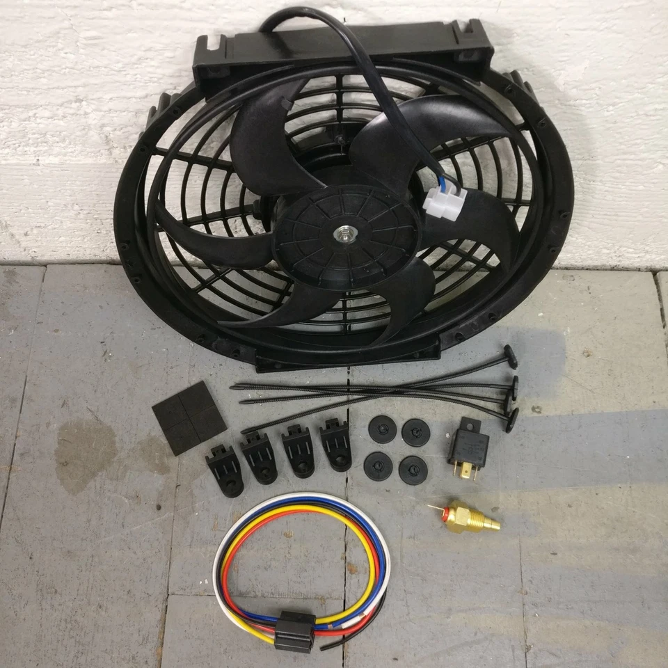 Ford Thunderbird 2002 ventilador de radiador negro de 10 pulgadas nuevo delgado paquete de refrigeración de 1019 cfm Foto 1 de 4