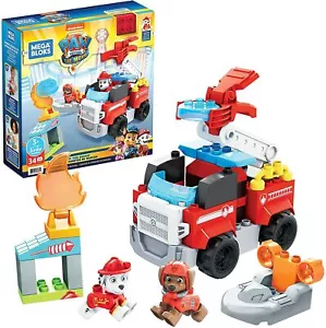 Paw Patrol Marshall City Fire Rescue 32 Mega Blocks Building Set Zuma Hovercraft - Picture 1 of 10