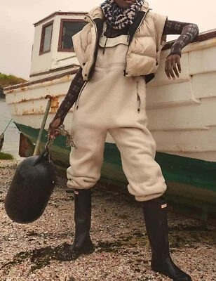 Mono con tirantes Sherpa de invierno calce suelto informal de lana difuso para mujer Foto 1 de 4