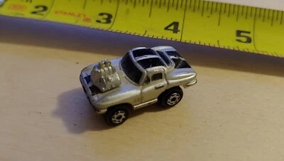 Vintage Micro Machines 1964 Corvette Hot Rod 1986 Galoob Silver Black Stripe - Image 1 of 3