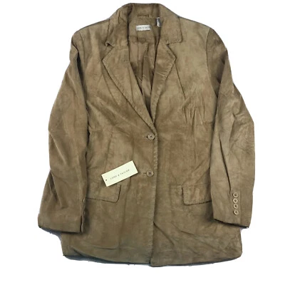 Lord Taylor Jacket Womens 12 Honey Brown Suede 100% Leather Lined Coat NWT - Image 1 of 4