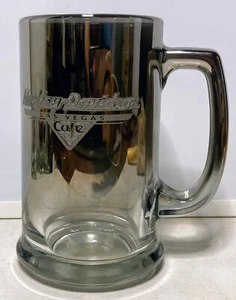 Harley Davidson Café Las Vegas Glass Mug Smoke Black Silver Ombré Mirror Tone - Picture 1 of 4