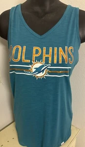 NEW Woman’s NFL Miami Dolphins Aqua Fashion Tank Top Shirt Majestic Medium - Picture 1 of 3