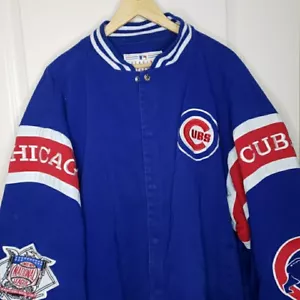 Chicago Cubs Men’s Blue Stadium Embroidered Bomber Jacket 6XL JH Design Coat MLB - Picture 1 of 11
