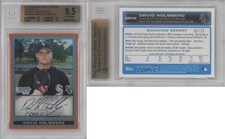 2009 Bowman Draft Prospects Chrome Orange Refractor /25 David Holmberg BGS 9.5