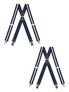 Buyless Fashion Heavy Duty 2 Pack Suspender Men Adjustable Straps X Strong Clips - Picture 1 of 91