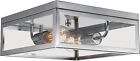Globe Electric 65747 Memphis Light Flush Mount, Chrome with Clead Glass Panes, 5