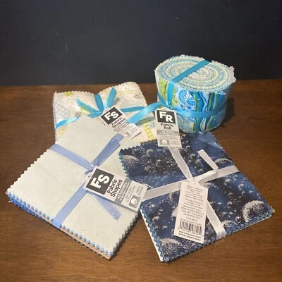 Квадраты для квилтинга рулон смешанный комплект магазины Jo-Ann 120 шт. Синяя смесь фланели - Изображение 1 из 4