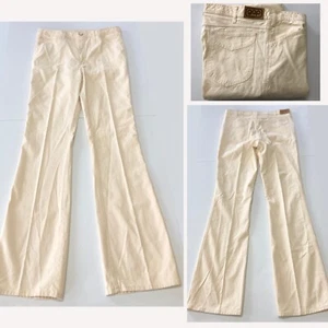 Pantalones de lona acampanados retro GAP de colección para hombre reales 34x35,5" tela vela crema años 70/80 - Imagen 1 de 23