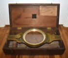 RARE Antique WM J YOUNG Philadelphia Brass Surveyors Transit Compass & Wood Case