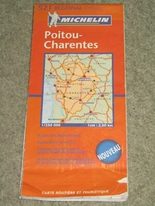 West France: Michelin Regional Map 521 Poitou-Charentes - scale 1:250,000 - 2004 - Picture 1 of 2