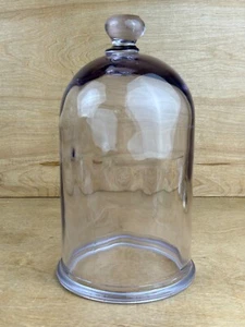 Vintage schwere Glas Vakuum Cloche Glocke Glas Display Kuppel Chemie Labor klar - Bild 1 von 22