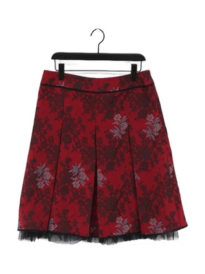 Whistles Women's Midi Skirt UK 14 Red Polyester - Image 1 of 4