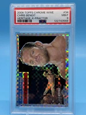 2006 Topps Chrome WWE Heritage Xfractor Chris Benoit #34 - PSA 9 Mint - Image 1 of 2