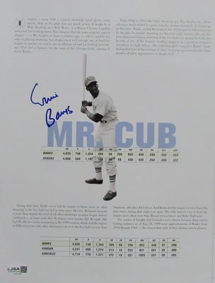 Libro foto Cubs Ernie Banks HOF firmado/autografiado 10x12 JSA 200128 Foto 1 de 4